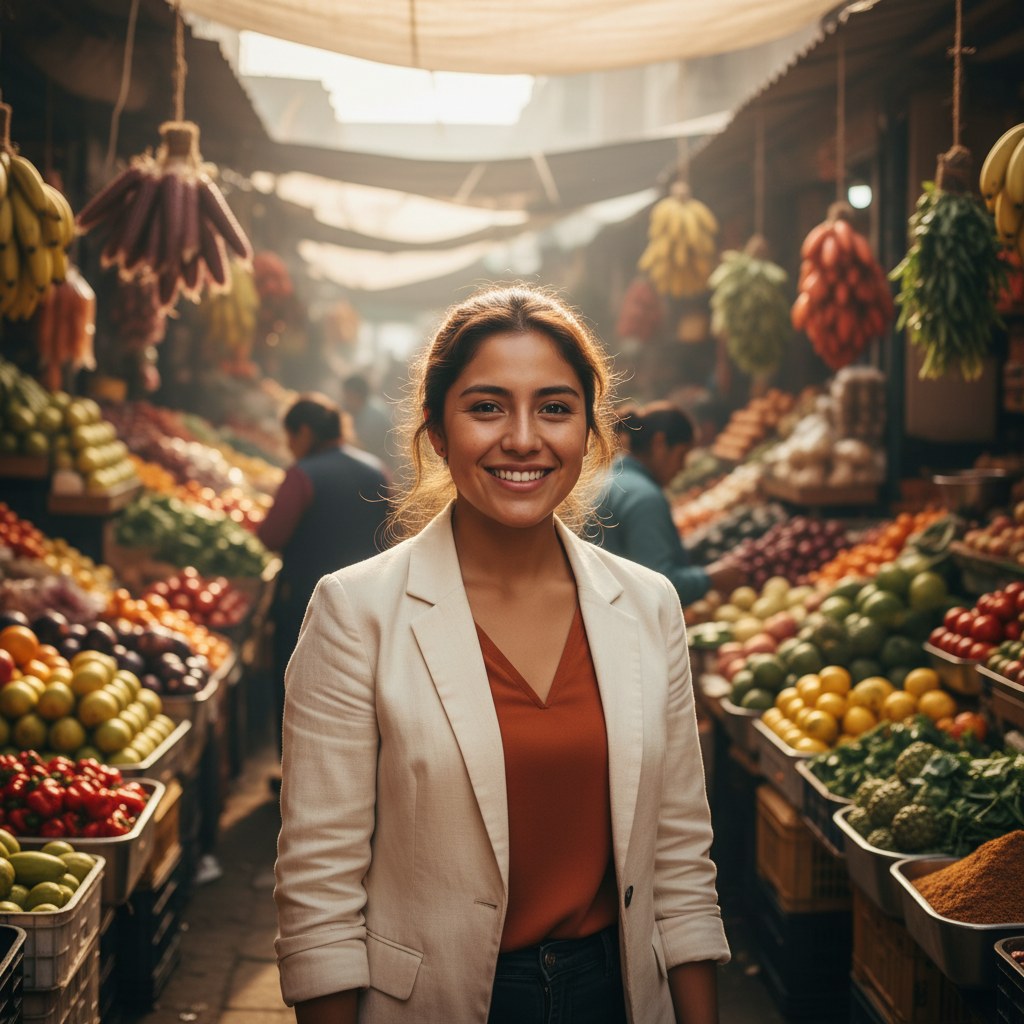 Valentina Paredes Soto, coordinadora y guia de mercado